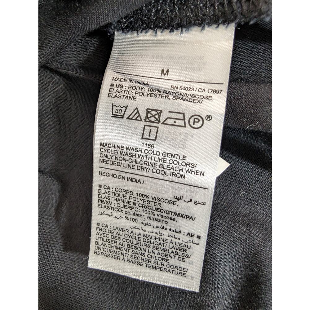 OLD NAVY! BLACK DRAPEY, FLOWING RUCHED BODICE LONG POUF SLEEVE DRESS! SZ M - Picture 9 of 10